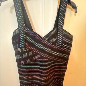 Fashion Nova XL stretch mini dress.  Multi color sleeveless. Open back.